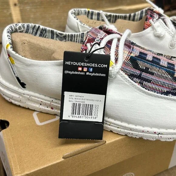 Women's Hey Dude Wendy Boho Distressed Azca Shoe Size 12 - Picture 3 of 6